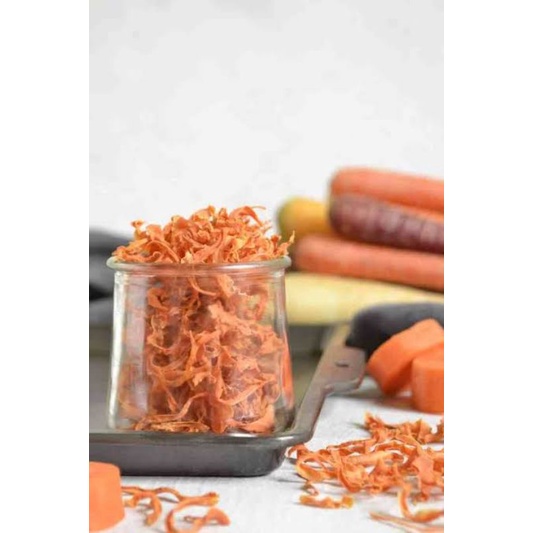 Dehydrated Carrot Strips Snack Hamster/Kelinci Wortel Kering