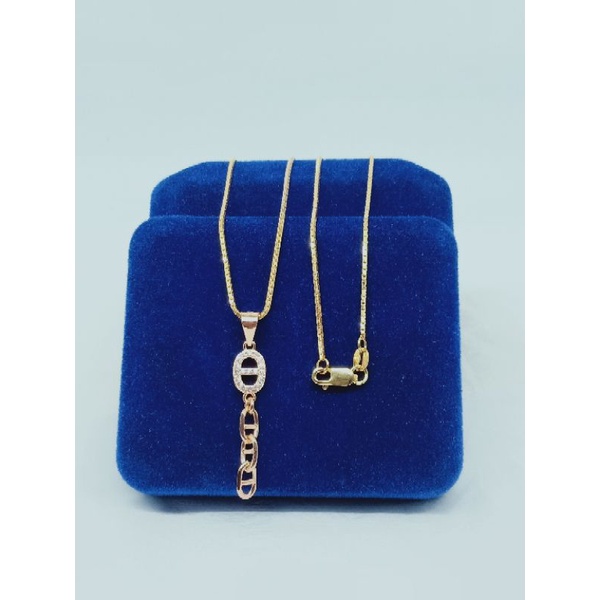 kalung rantai itali santa + liontin model panjang cart*r mp / kalung perak asli silver 925 lapis emas/ kalung fashion wanita terbaru