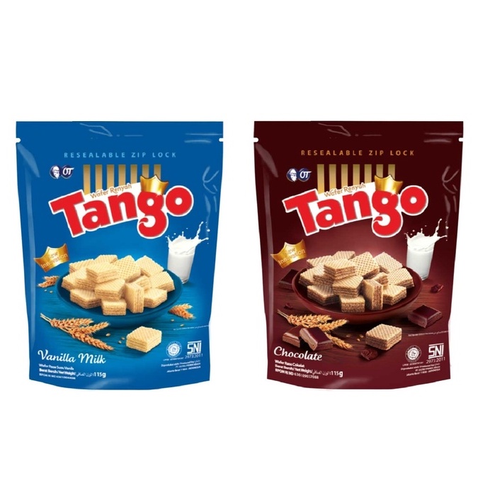 

tango wafer vanilla milk 115gr dan coklat 115gr