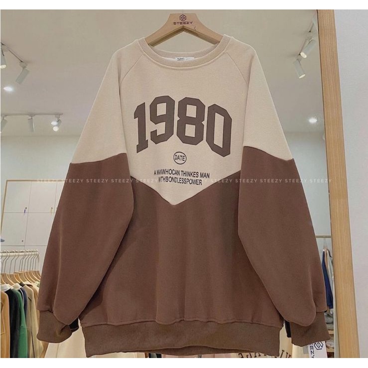 1980 DATE COMBIE OVERSIZE SWEATER CREWNECK WANITA