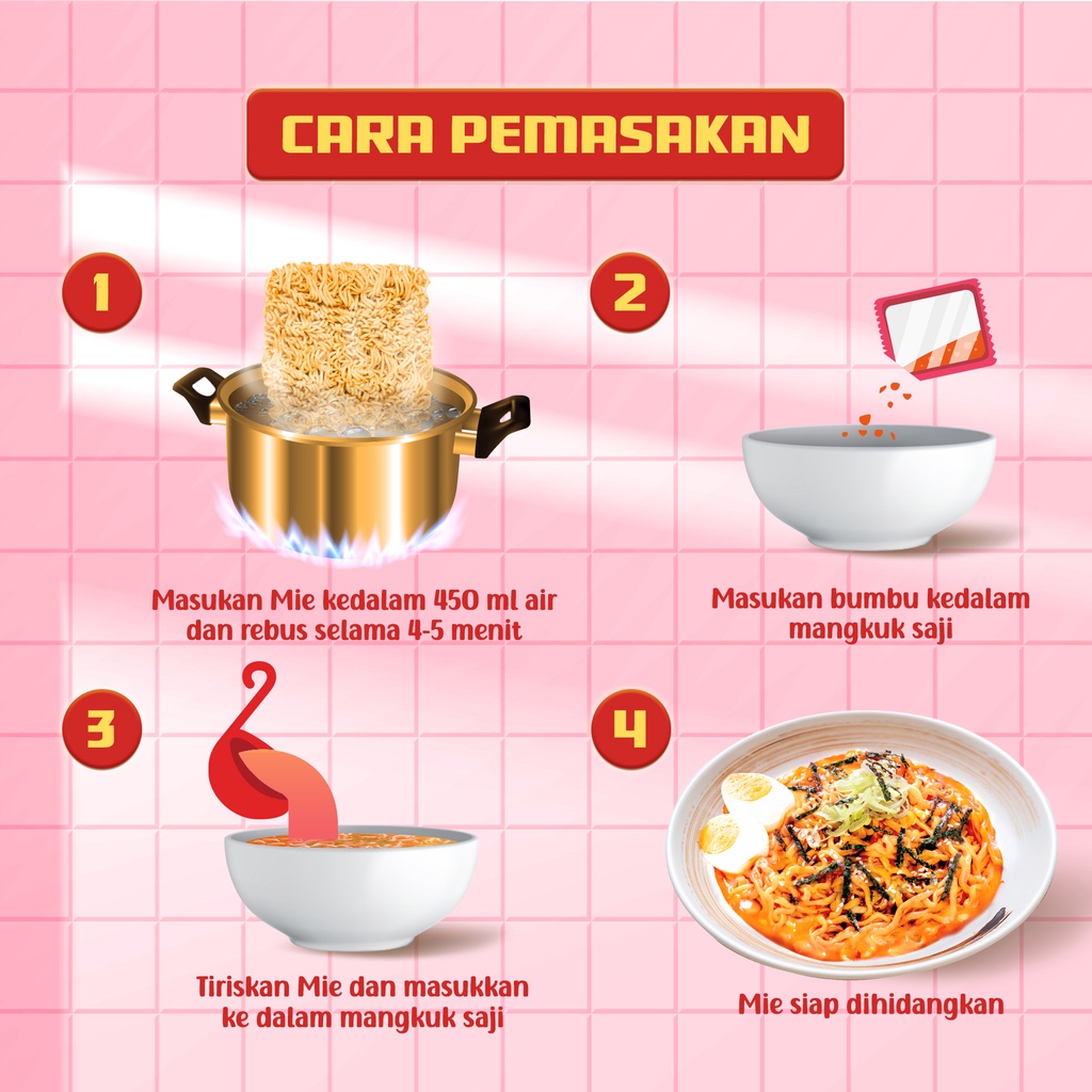 Wonhae Fried Rose Ramyun 120 gr by Mujigae Official Store / Ramyeon / Mie Instan Goreng / Makanan Korea Halal Instan-4