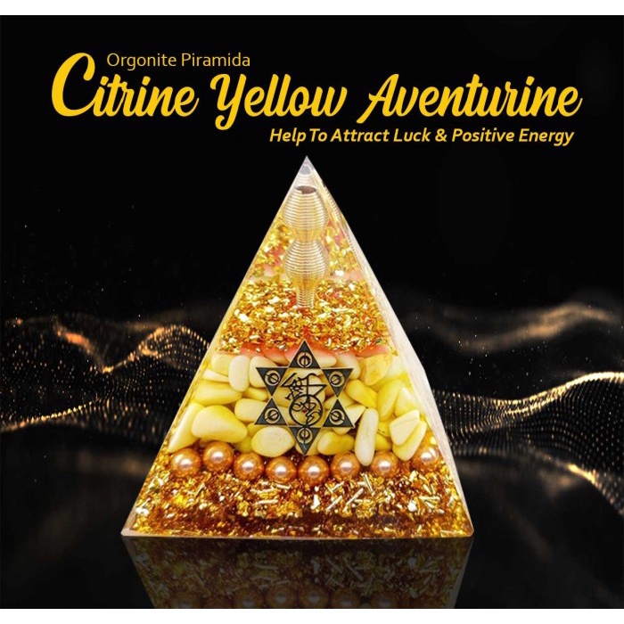 ORGONITE PIRAMIDA CITRINE YELLOW AVENTURINE (BC292)