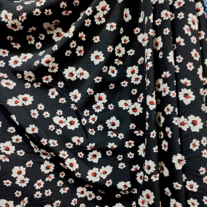 Kain ceruty zara crepe motif dzc - kain - tunik - hijab syar'i - kain meteran