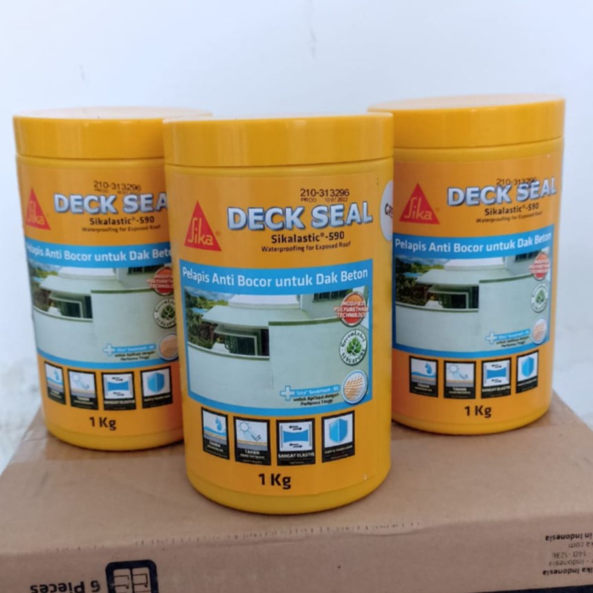 Sika - Deck Seal Sikalastic 590 Waterproofing Pelapis Anti Bocor Atap &amp; Dak Beton 1Kg