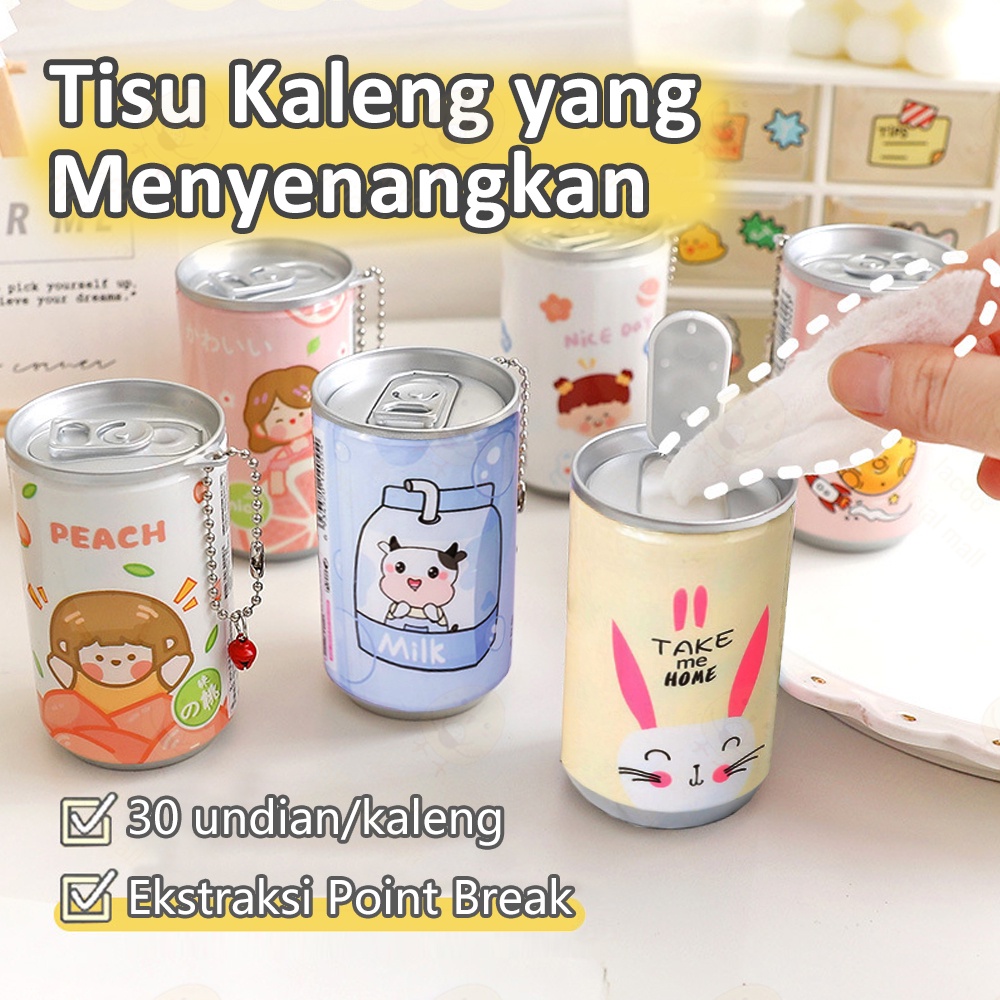 Lacoo Tissue basah mini Tisu basah kaleng isi 30 lembar Wet wipes   