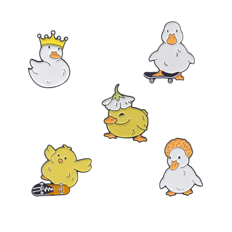 Pin Enamel Hewan Indah Custom Nakal Skate Angsa Bebek Ayam Bros Tas Kerah Pin