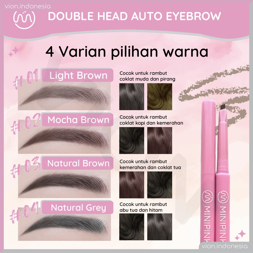 MINIPINK Automatic Eyebrow Pencil Tahan Air Pigmen Pensil Alis MP008