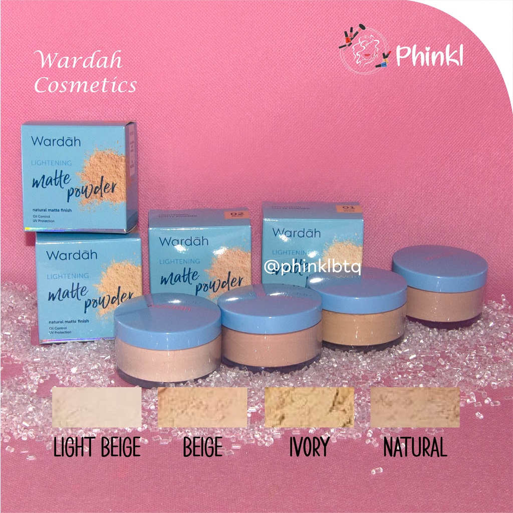 `ღ´ PHINKL `ღ´ ᘺᗩᖇᕲᗩᕼ Wardah lightening loose powder bedak tabur biru kulit kering kosmetik halal