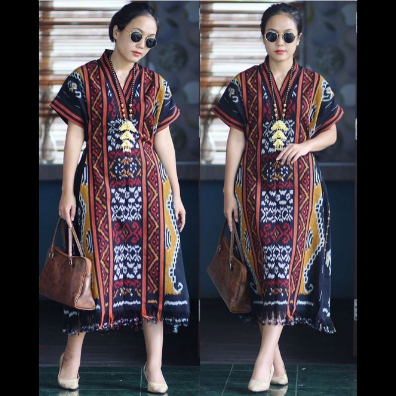 Jual Dress Tenun Oversize Dress Tenun Terbaru Dress Tenun Kekinian