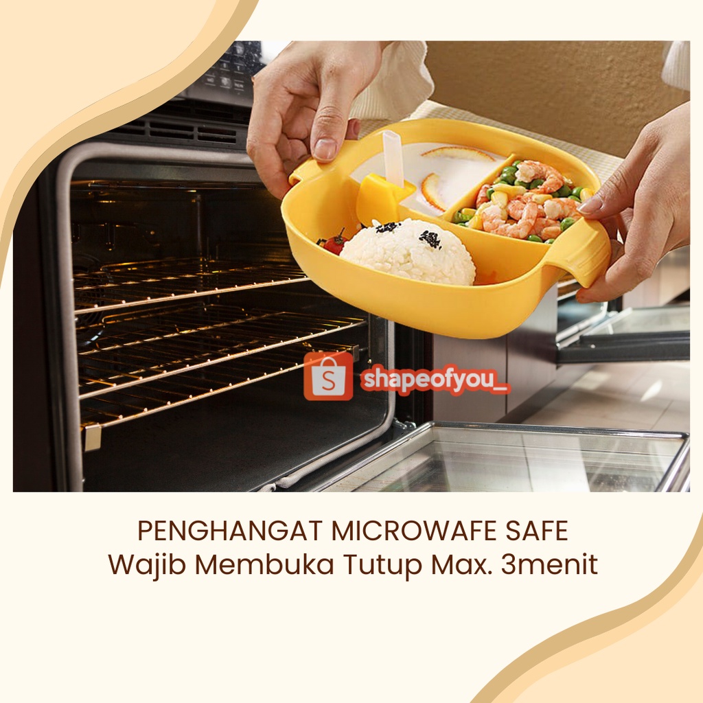 Piring Makan Anak lucu Karakter Anti Slip BPA Free sendok garpu