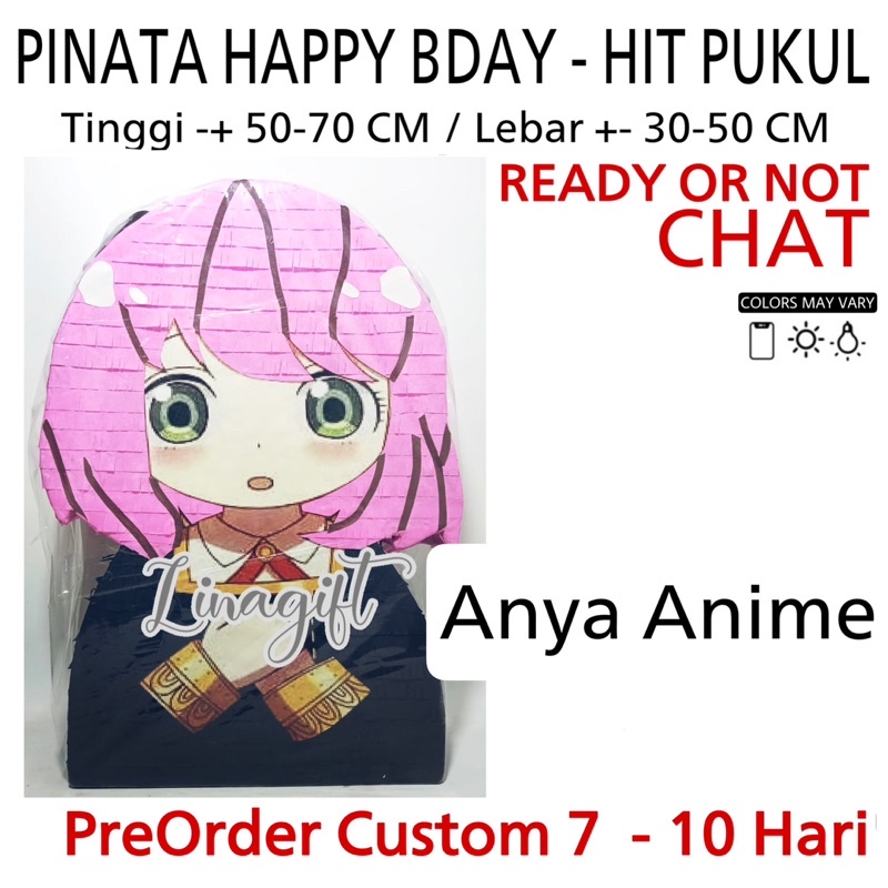 PINATA ULANG TAHUN (MOTIF ANAK PEREMPUAN) PINATA HAPPY BIRTHDAY INSTANT / SAME DAY ONLY