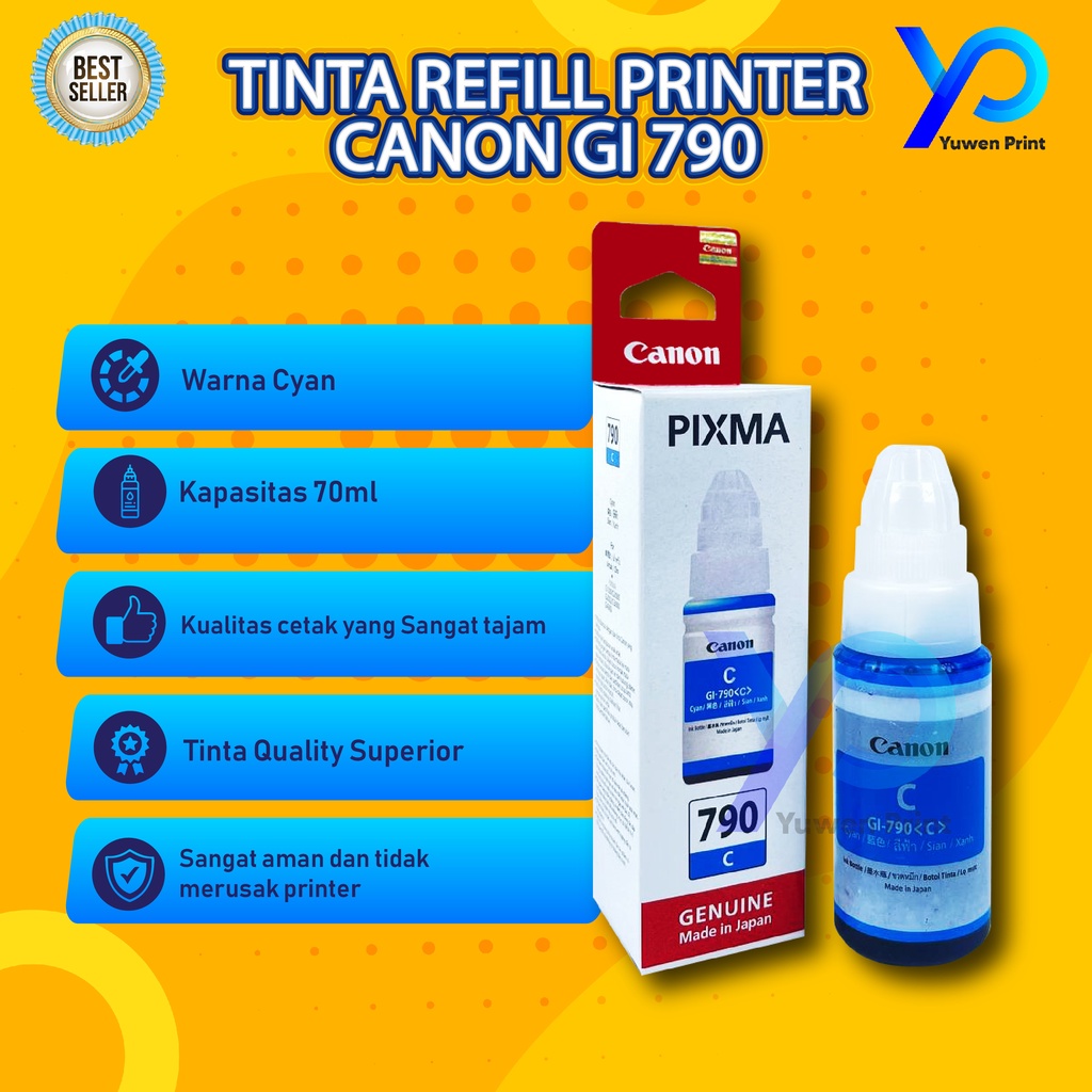 1 SET 4 PCS Tinta Canon Gi 790 For Printer G1000 G1010 G2000 G2010 G3000 G3010 G4000