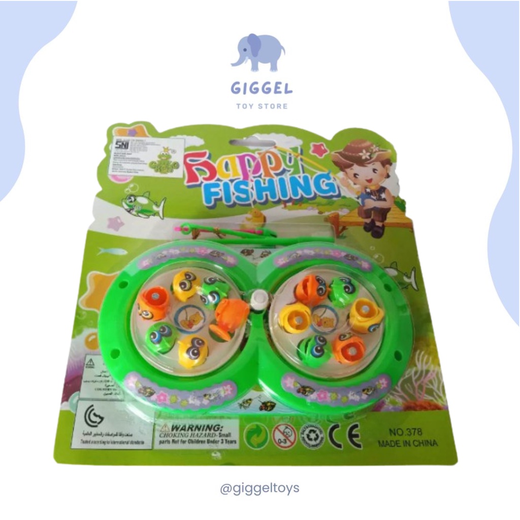 [ Giggel ] Mainan Pancingan Ikan / Mini Fishing Game / Kolam Pancingan Magnet Putar / Pancingan Ikan 2 Kolam