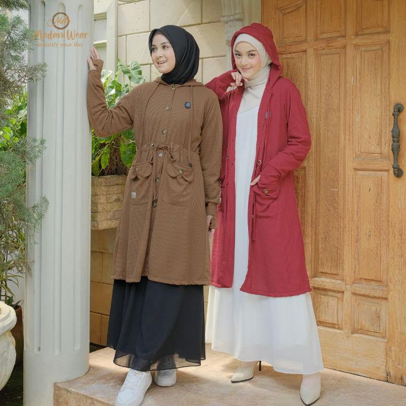 Outer Shafiyah Madani wear Alietha | Shafiyah Mom n kids Outer Cardigan Muslimah Long Outer