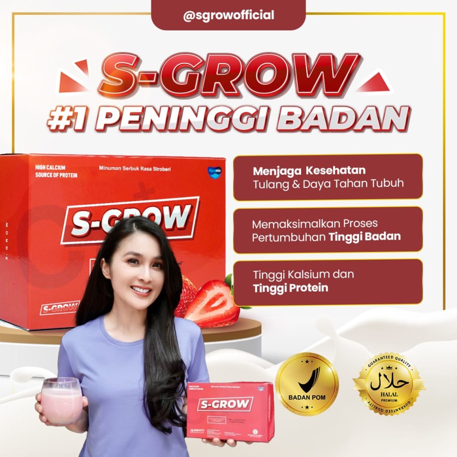 S-GROW Susu Peninggi Badan BPOM 1 Box Isi 10 Sachet