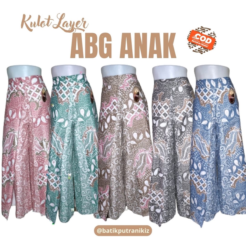 (COD) Celana Batik Kulot Layer Panjang Anak ABG Panjang Tumpuk
