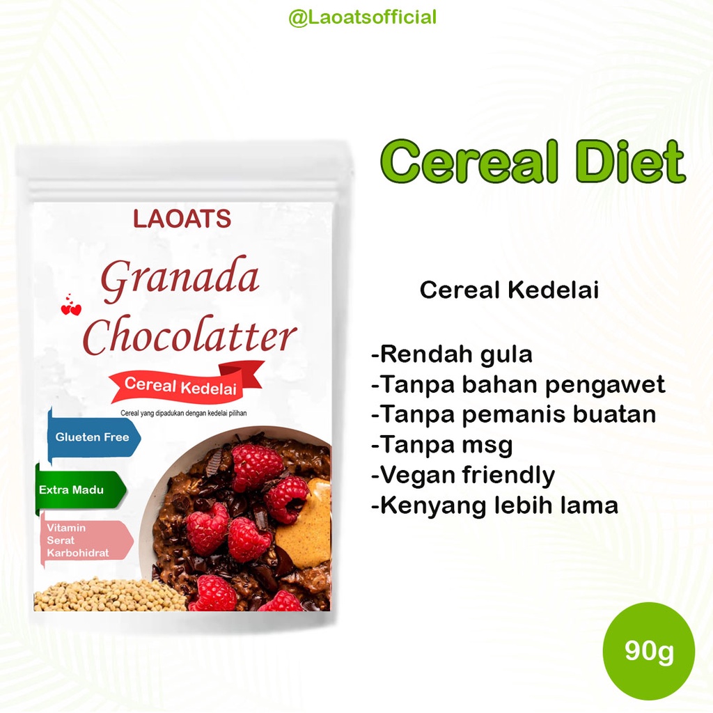 

Sereal Diet Pelangsing Penurun Berat Badan Rolled Oat Almond Milk Chia Seed Oatmeal Rendah Gula Kedelai Granada Chocolatter Laoats (90g)