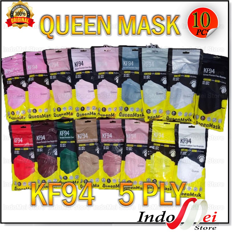 10 PCS MASKER KF94 QUEENMASK PREMIUM KF 94 QUEEN MASK 5PLY EMBOS