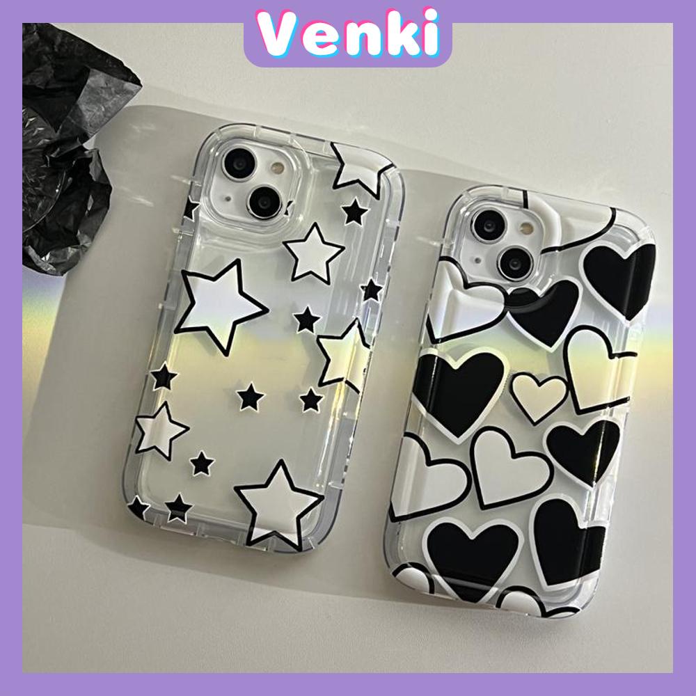 Case For iPhone 14 Pro Max TPU Soft Jelly Airbag Clear Case Stars and Hearts Case Camera Protection Shockproof For iPhone 14 13 12 11 Plus Pro Max 7 Plus X XR