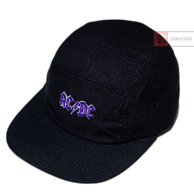 topi 5 panel - topi 5 panel original - five panel - topi lima panel distro bordir acdc