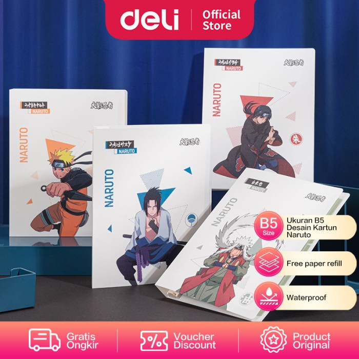

FREE ONGKIR Deli Loose-Leaf Notebook/Binder Naruto B5 FreeRefill Waterproof GHB560 Code 3648