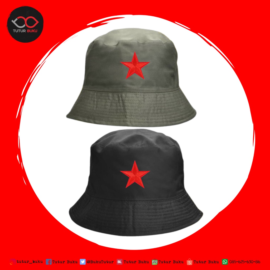 Topi Bucket Bintang Merah