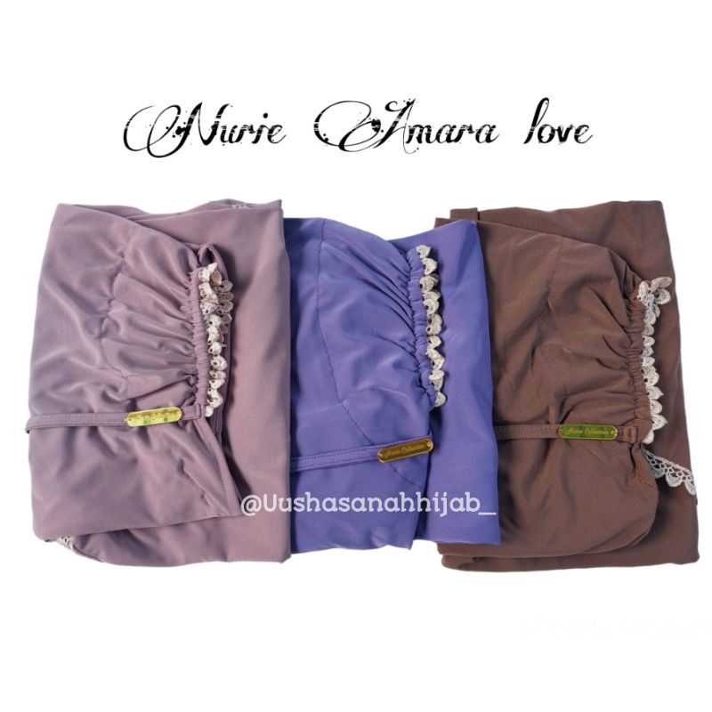 [ Ori Nurie] AMARA LOVE••hijab bergo renda rempel renda••hijab instan jersey bellerina