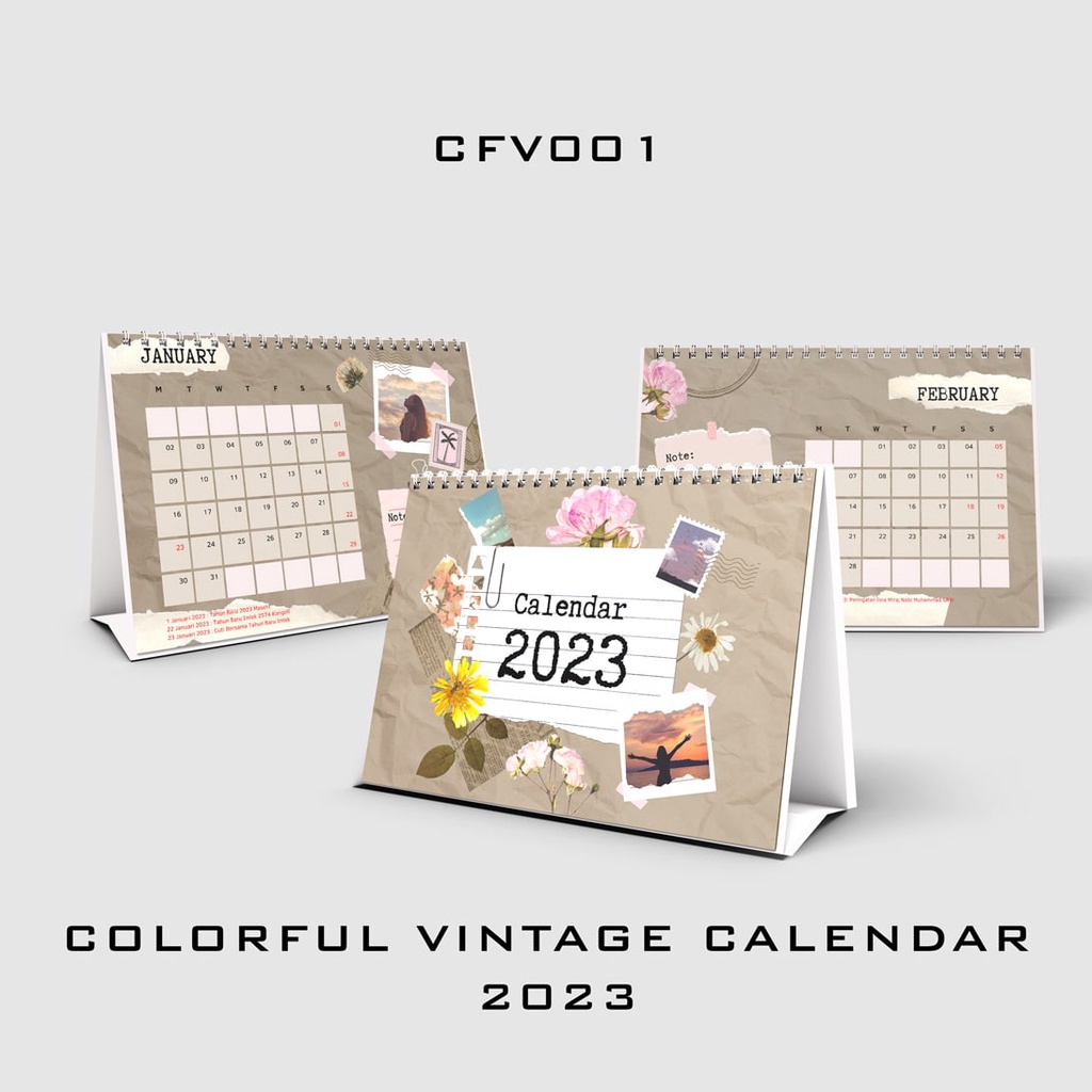 

Kalender Duduk Tahun 2023 Full Color Flower Beautiful l Kalender Tahun 2023 Custom Foto Sendiri