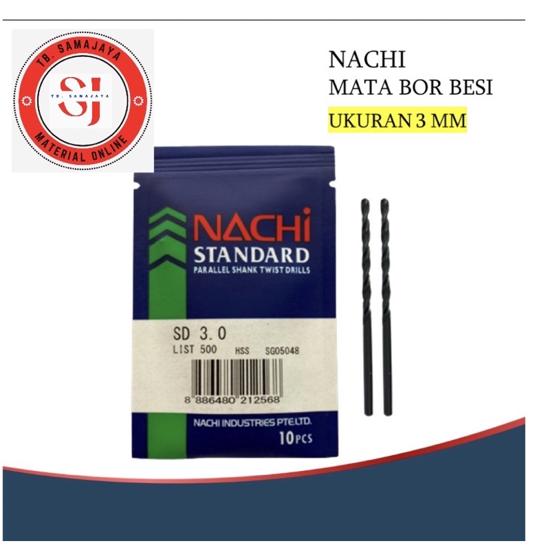 Mata Bor NACHI 3mm. ASLI . Mata bor besi baja stainless alluminium