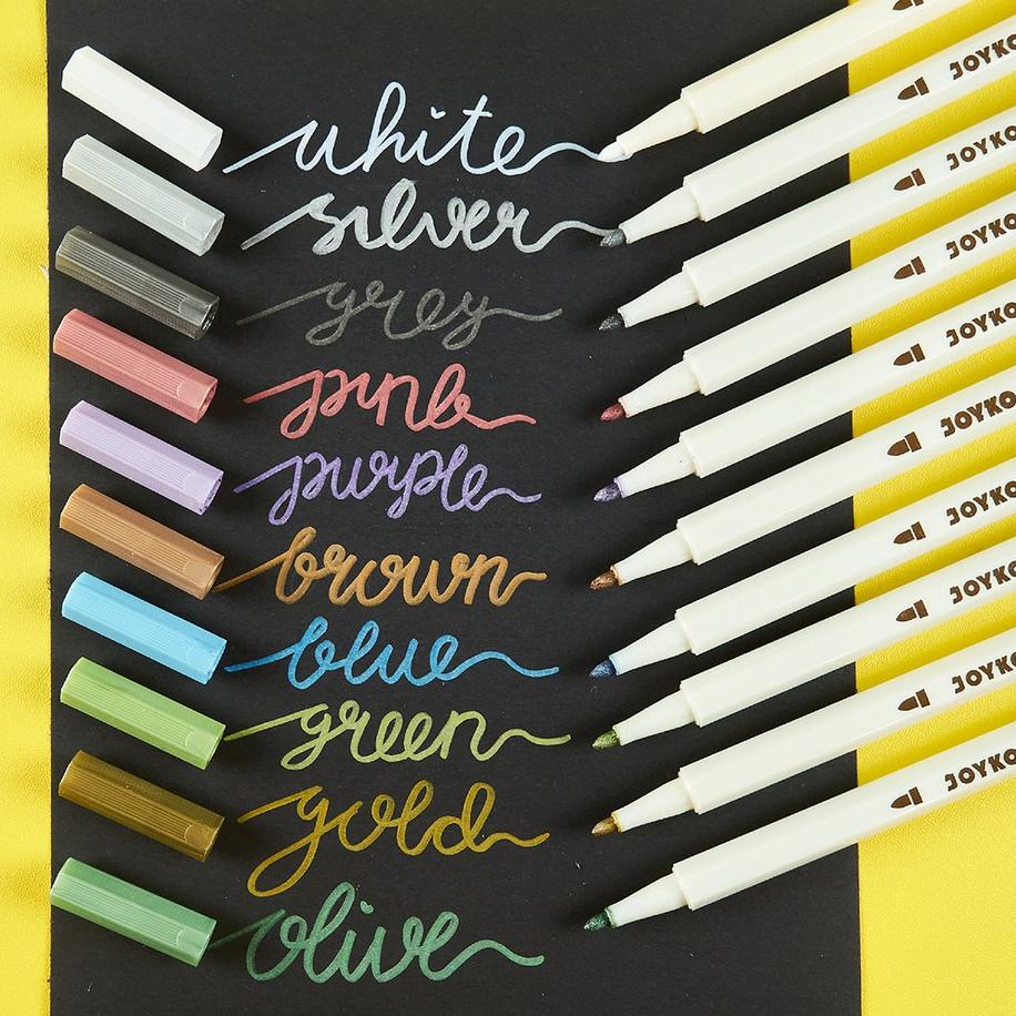 

Trendy 스 Color Pen Pulpen Pena Warna Joyko CLP-22-10 Metallic 10 Warna Colors