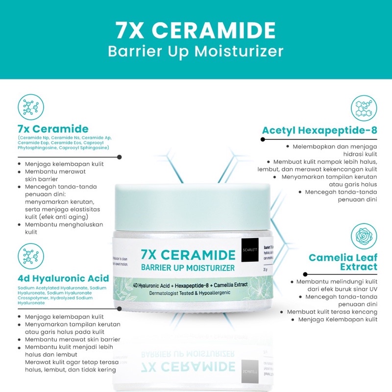 Scarlet 7X Ceramide Barrier Up Moisturizer 20GR