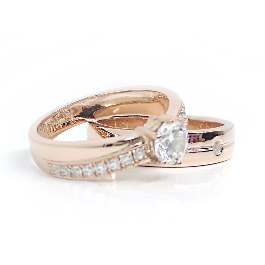 Cincin Nikah Couple Emas Rosegold 9.6K Asli Ukir Nama A136