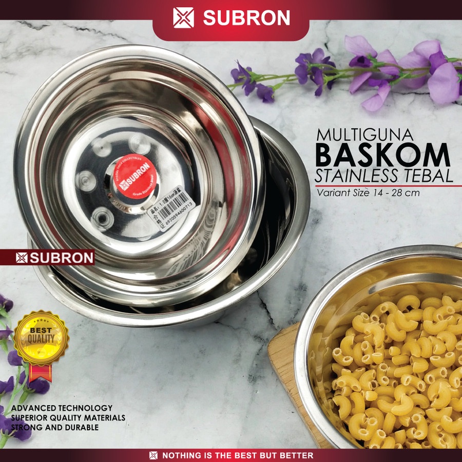 Baskom stainless 20/22/24cm tebal multifungsi mangkok - SUBRON