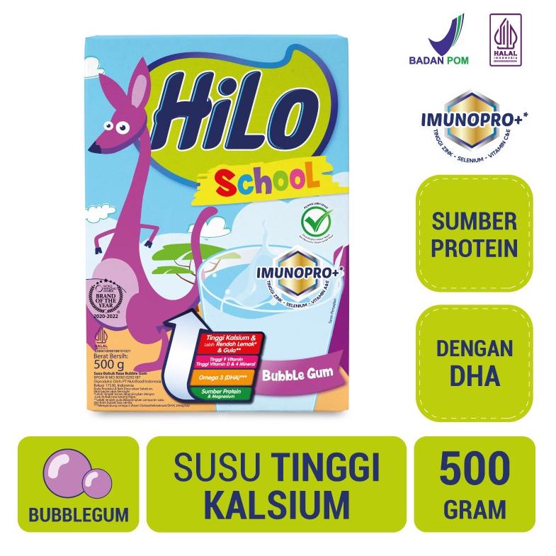 

[KODE PRODUK 7Q7ZJ4693] HiLo School Bubble Gum 500 gram - Susu Tinggi Kalsium Lebih Rendah Lemak