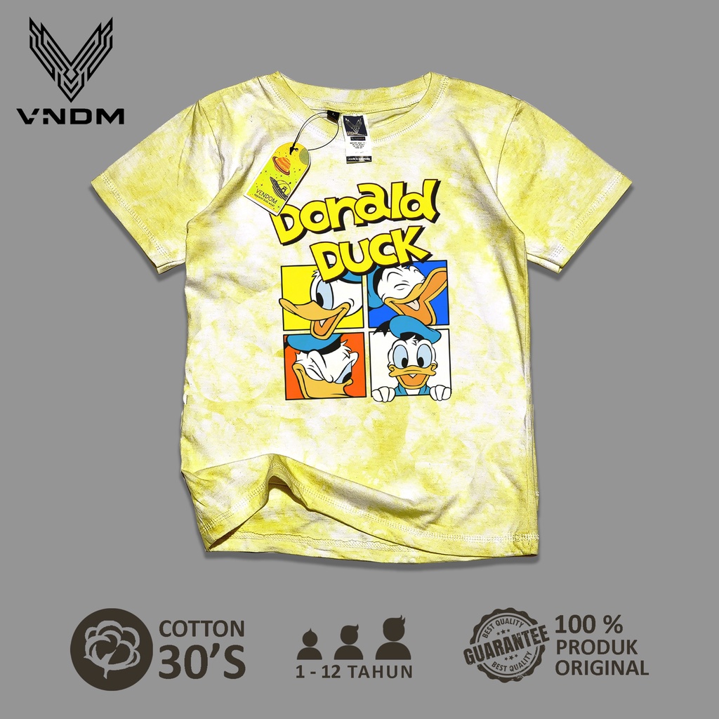 Vendom Kids Baju Kaos Anak Washet Tie Dye Laki Laki / Perempuan Unisex Umur 1-12 Tahun Bahan Cotton 30S