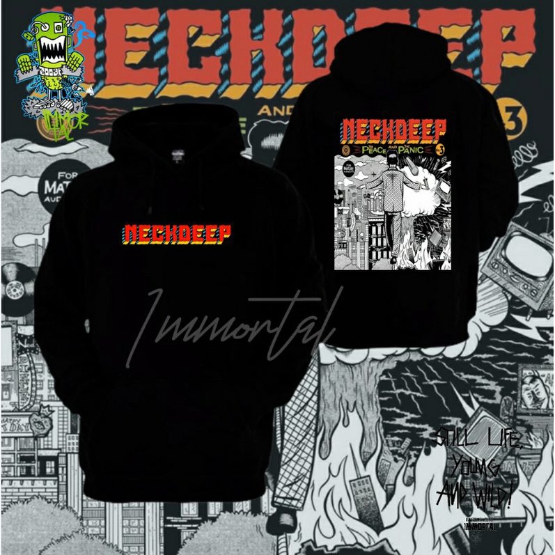 Jaket hoodie dewasa pria wanita neck deep