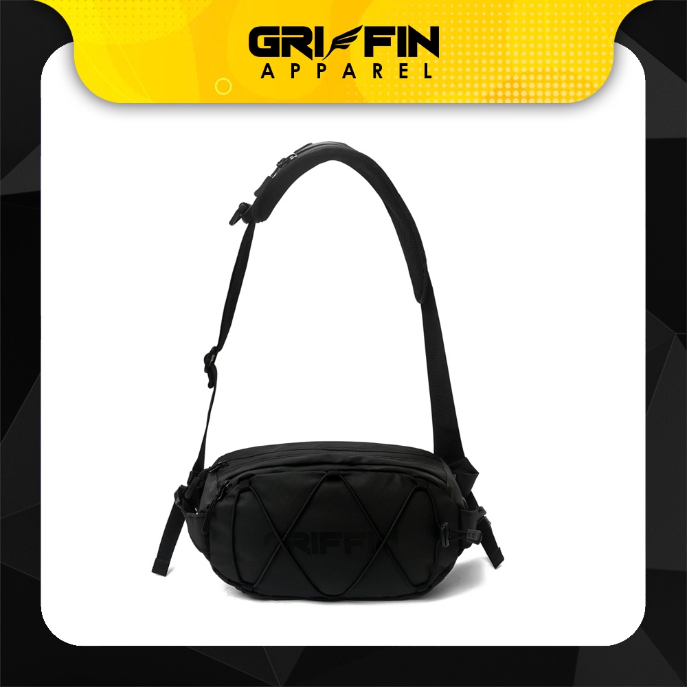 Tas Waistbag Pria Hexa by Griffin Apparel Hitam Bimo Waterproof Keren