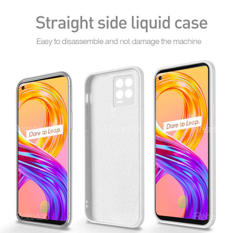 Shockproof Phone Back Cover Untuk Oppo Realmi8 8i 4G 5G Pro Square Cairan Silikon Lembut Pelindung Case