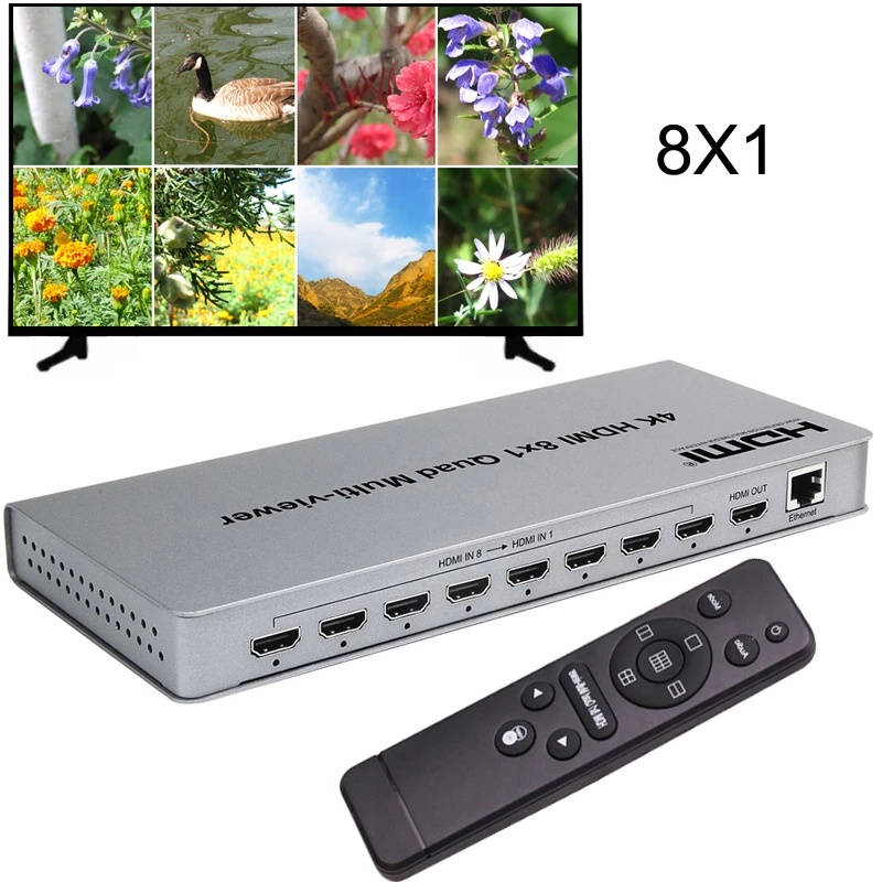 HDMI Multi Viewer 8x1 HD Multi View Splitter Switch Screen Full HD