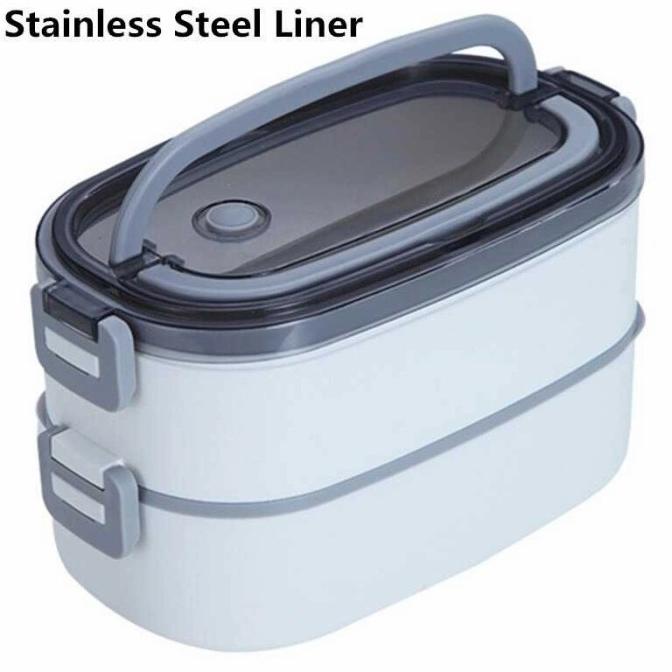 Kotak wadah makan bekal dobel layer stainless steel launch box