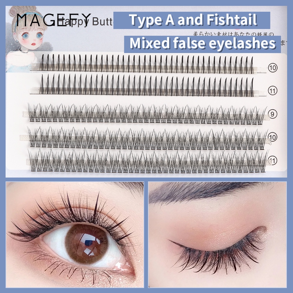 MAGEFY Bulu Mata Palsu Tanam Alat Eyelash Extension Mix Bulu Mata Wanita Ekstensi Makeup Tools Alami Untuk Super Nat Eye