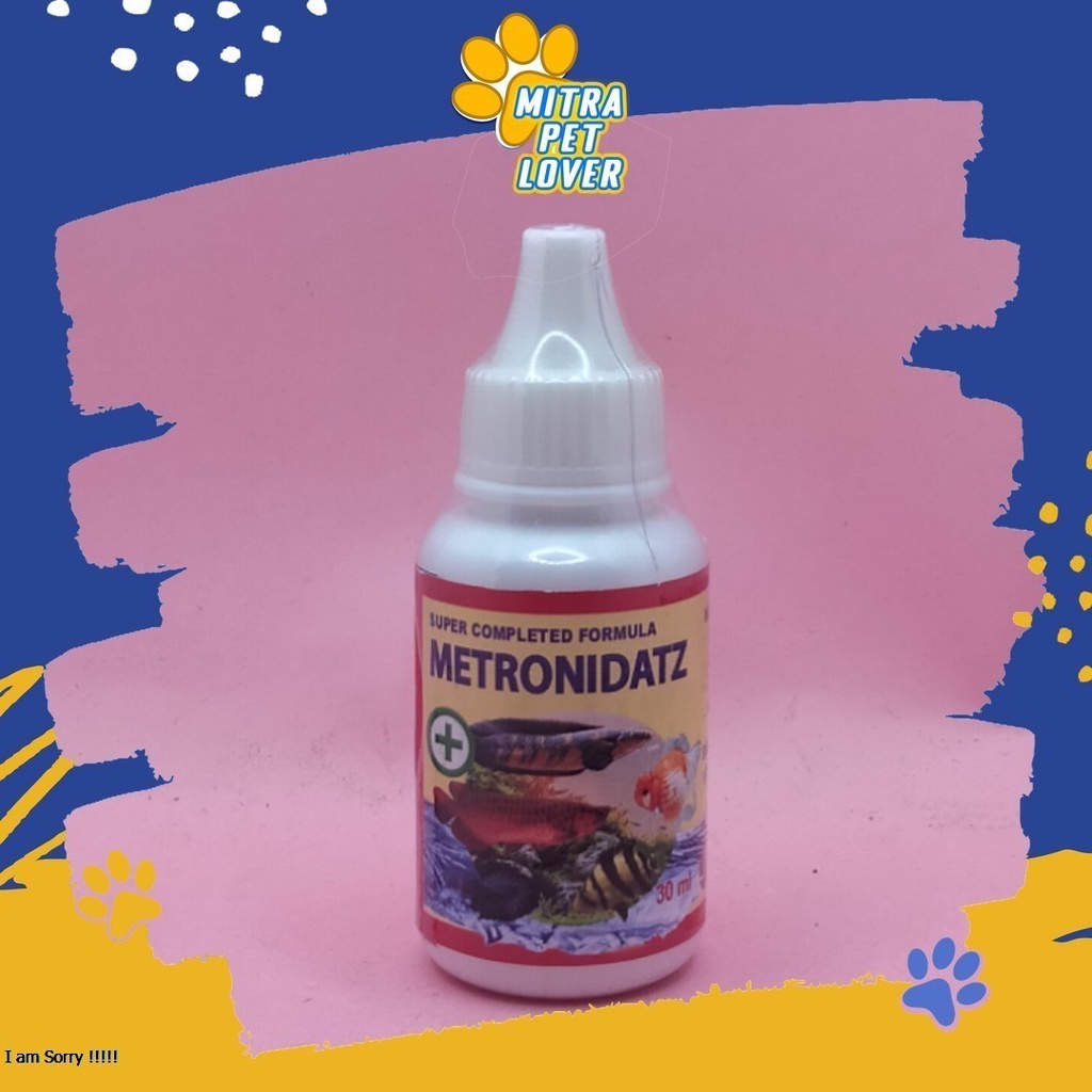 MENGOBATI SAKIT IKAN HIAS - METRONIDATZ DROP 30ML - OBAT FISH ANTI PROTOZOA JAMUR PARASIT ATASI BERENANG TIDAK IMBANG - MURAH ASLI GARANSI KUALITAS ORIGINAL - PET ANIMAL HEALTHCARE &amp; VETERINARY TAMASINDO OBAT KESEHATAN &amp; VITAMIN TERNAK HEWAN MITRAPETLOVER