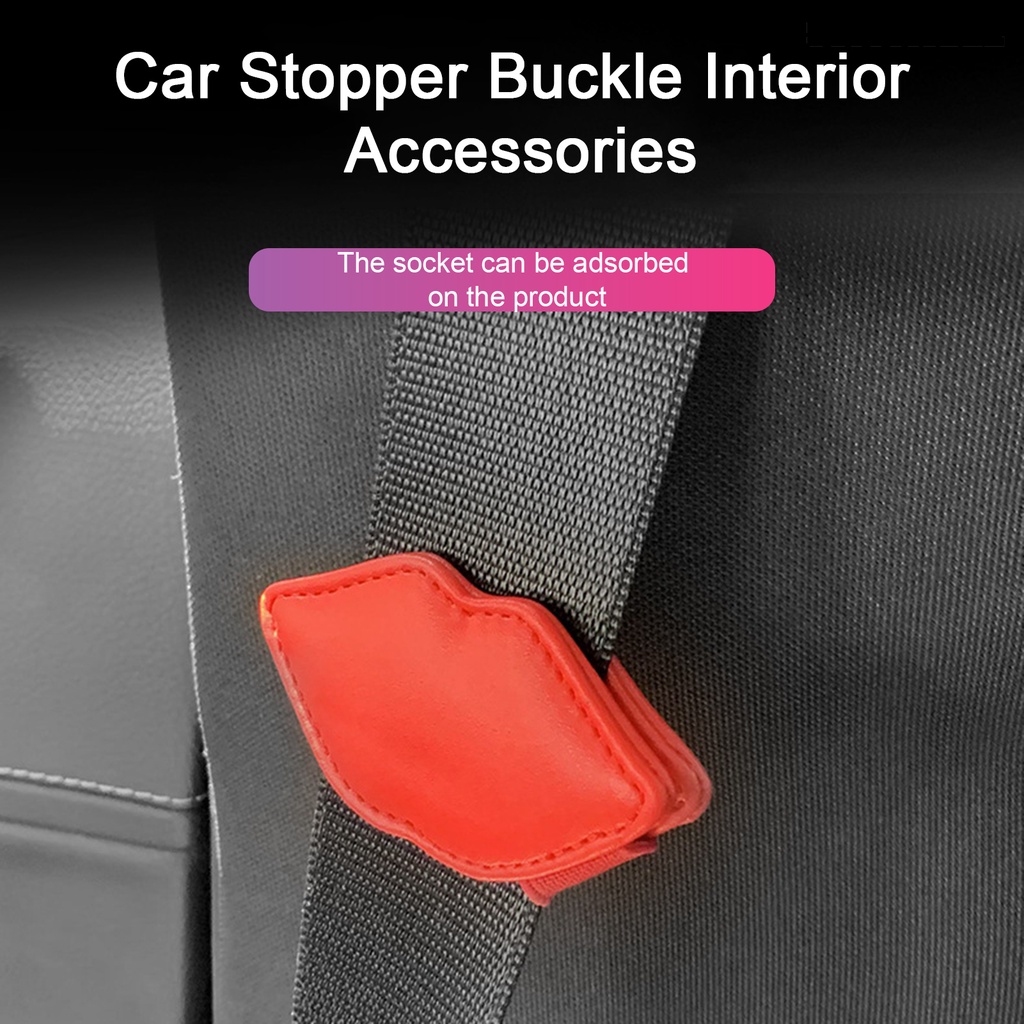 [Dekorasi] Klip Sabuk Pengaman Bentuk Bibir Anti-slip Menyesuaikan Kekencangan ic Penyedot Pengaman Mobil Sabuk Stopper Gesper Untuk Kendaraan