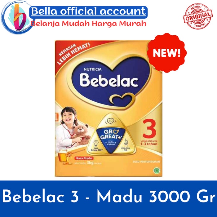 Bebelac 3 Madu / Vanilla Susu Formula 3000 gr - 3 Kg - madu