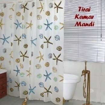 (Serba Serbi)Gorden Kamar Mandi Motif Cantik Grade B / Tirai Kamar Mandi Shower Curtain +Ring Pengait Peva Tipis Termurah