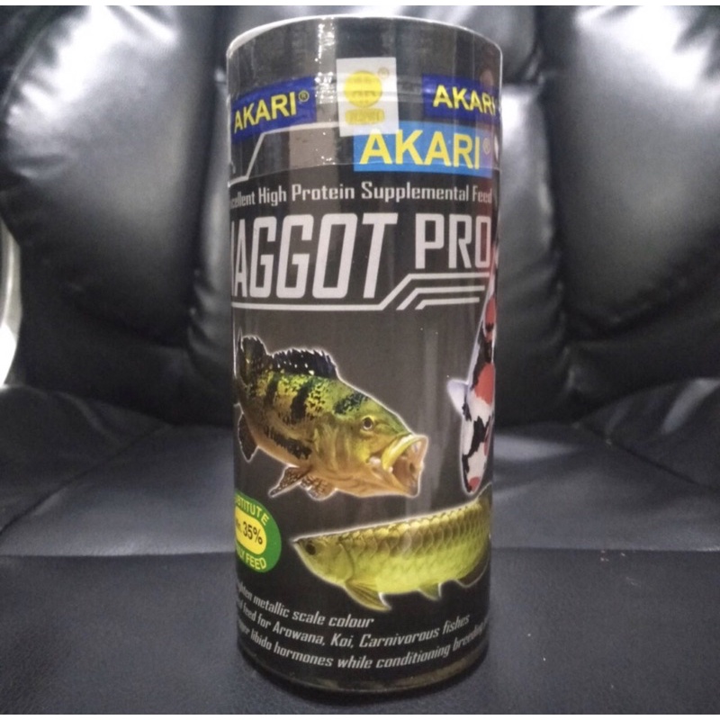 AKARI MAGGOT PRO 40GR 130GR MAKANAN OSCAR CHANNA DAN PREDATOR