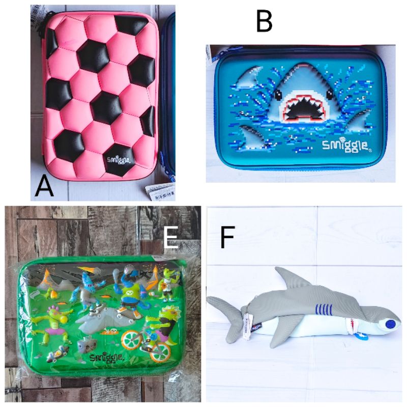 

[ORIGINAL] SMIGGLE pencil case //smiggle hardtop pencil case// blue butterfly//soccer pencil case // smiggle hardtop shark pencil case// tempat pensil smiggle