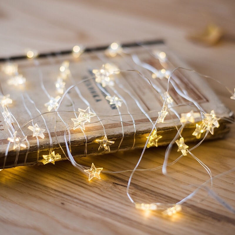 1/3meter LED String Light Bintang Kecil Kawat Tembaga Garland Warm White Fairy Lights Untuk Dekorasi Pesta Pernikahan Natal Rumah Liburan Pencahayaan