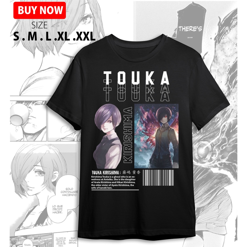 Kaos Anime Tokyo Ghoul | Kaneki Ken | Juuzou Suzuya | Touka Kirishima Baju Pria &amp; Wanita Bahan Katun Cotton Combed 30s Premium