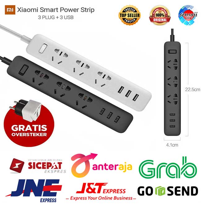 Stop Kontak Xiaomi Mi Smart Power Strip Plug Adapter Original